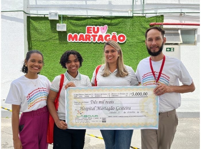 A empresa Laboar realizou a entrega simbólica de um cheque de R$ 3 mil ao Martagão, reforçando o cuidado que só um apoio direto e comprometido pode proporcionar.